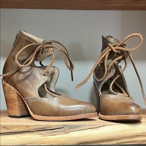 Freebird Tan Leather Heeled Boots